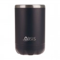 Oasis Stainless Steel Double Wall Insulated Cooler Can 375ml Black