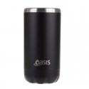 Oasis Stainless Steel Double Wall Insulated Cooler Can 330ml Black