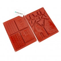 Gingerbread House Silicone Mould - 2 piece small