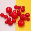 Cake Topper Ball Set Assorted sizes Red 20pcs