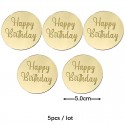 Acrylic Topper Round Happy Birthday - Gold 1pc