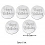 Acr Top Rnd Silver  1pc -Happy Birthday