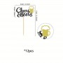 Cake Top Cheers & Beers Blk/Gld 12pc