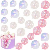 Cake Top Balls Transparent/White/Pink 6p