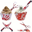 Halloween cupcake wrappers and toppers 12pc