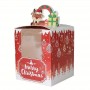 Christmas Cake Box 9.2x9.2x11cm Window