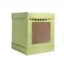 Papyrus & Co Tall Scalloped Cake Box - 10x10x12inch Pastel Green