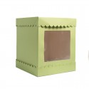 Papyrus & Co Tall Scalloped Cake Box - 10x10x12inch Pastel Green