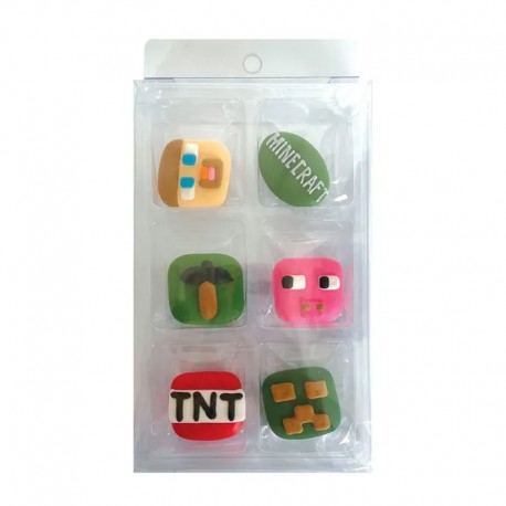 Cake Craft Minecraft Sugar Decorations - 6 piece pack