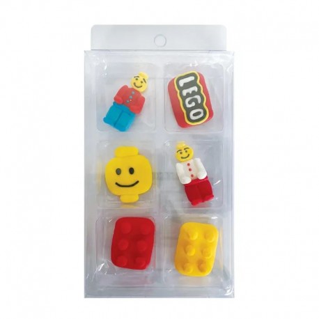 Cake Craft Lego Sugar Decorations - 6 piece pack