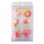 Cake Craft Christening Baby Sugar Decorations - Pink 6 piece pack