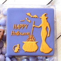 Halloween (Witch and Cauldron) Raise It Up Deboss Cookie Stamp