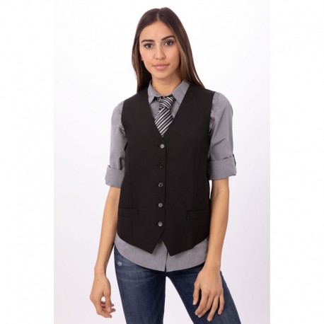 Chef Works Women's Black Basic Vest - VPWO-BLK Chef Works,Cooks