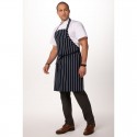 Chef Works Bib Apron - Navy/White Striped -  APK