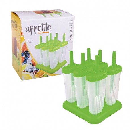 Appetito Groovy Ice Block Mould - Green Set 6