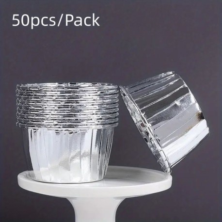 Tulip Muffin Cup Foil Silver 50pcs