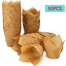 Tulip Muffin Cup Paper 50pcs Brown