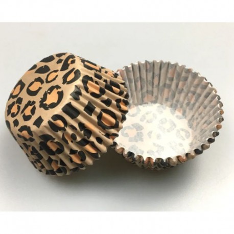 Baking Cups 50mm Leopard Print 50pc