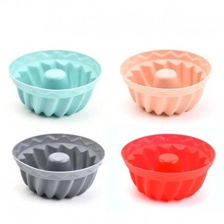 Mini Silicone Bundt Pans 6.5cm Asstd Col