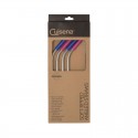 Cuisena Angled Stainless Steel Straws with Silicone Tips - Set 4 & Brush