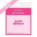 Sweet Sticks Stencil - Lettering Happy Birthday Rainbow