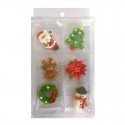 Cake Craft Christmas Set Sugar Decorations - 6 piece pack