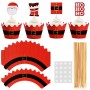 Christmas Santa Cupcake Top Wrap 48pc