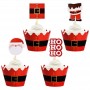 Christmas Santa Cupcake Top Wrap 48pc