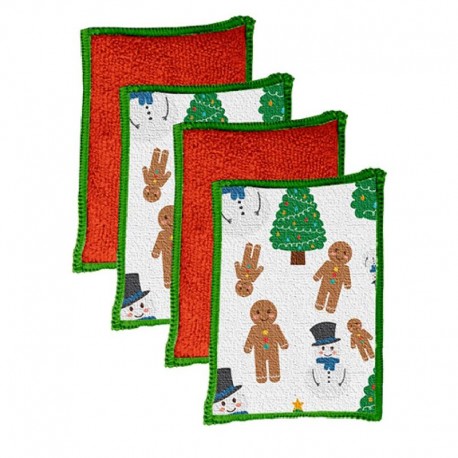 Vigar Christmas Tree Microfibre Sponges – 4 Pack