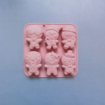 Sil icone Mould Xmas G/Bread Ppls 6 cav