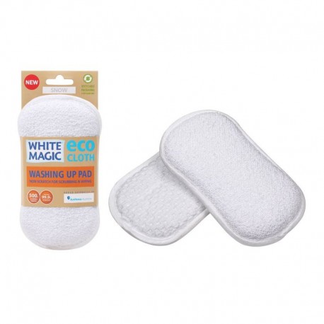 White Magic Eco Cloth Washing Up Pad - Snow