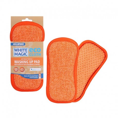 White Magic Eco Cloth Washing Up Pad - Tangerine