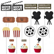 Cake Topper Movie Night 12pc set