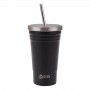 Oasis SS Double Wall Insulated Smoothier Tumbler with straw 500ml Black