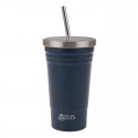 Oasis SS Double Wall Insulated Smoothie Tumbler with straw 500ml Navy