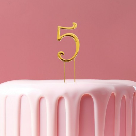 C&C Cake Topper Gold - Number 5 - 7cm