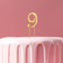 C&C Cake Topper Gold - Number 9 - 7cm