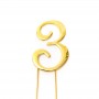 C&C Cake Topper Gold - Number 3 - 7cm