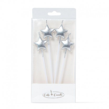 C&C Candles Silver Star Picks x 4