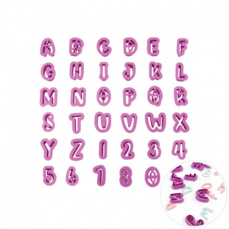 Cake Craft Alphabet & Number Cutter Set - 4.1 x 4cm