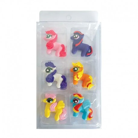 Cake Craft Little Pony Sugar Decorations - 6 piece pack