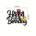 Cake Topper Happy Birthday Gym Glitter