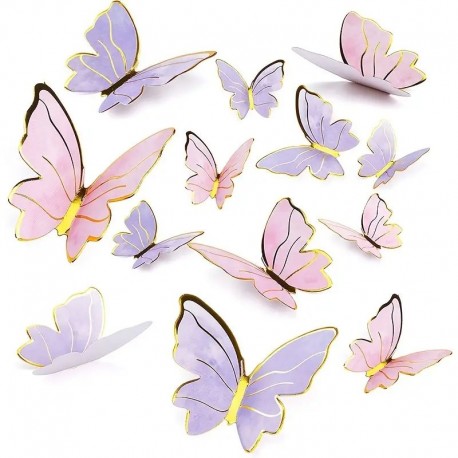 Cake Topper Rnd Top/Butterflies 23pc