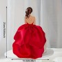 Cake Topper Dress Back View Red