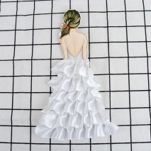 Cake Topper Dress Back View White