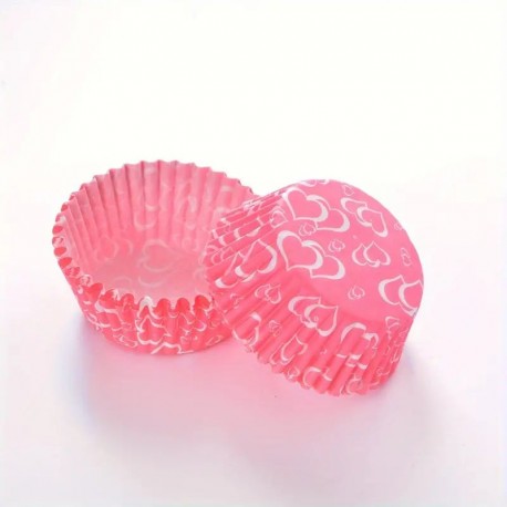 Double Heart Baking Cup 7x5cm 100pc