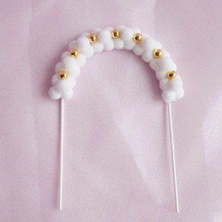 Cake Topper Arch Soft Balls White