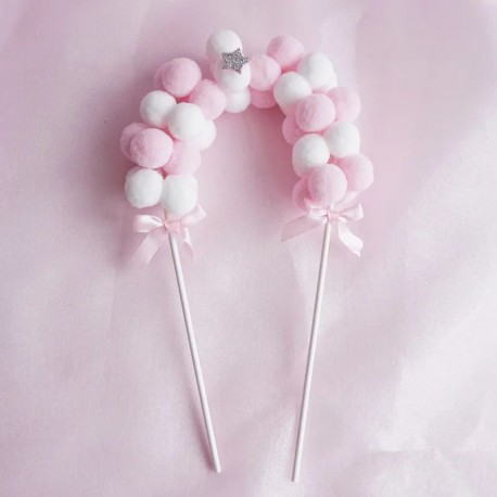 Cake Topper Arch Soft Balls Pink