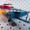 Cake topper Biplane Blue 1pc