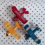 Cake topper Biplane Blue 1pc